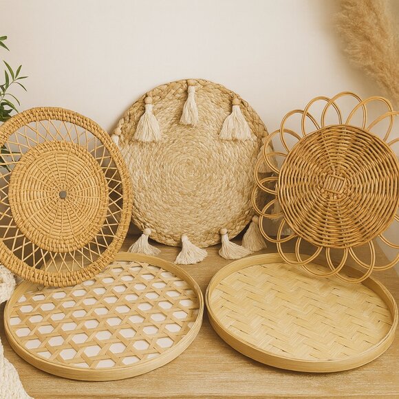 Other - Set of 5 Woven Decorative Trays